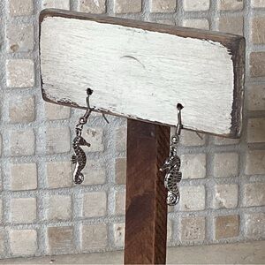 3 for $25 TINY SILVER SEAHORSE DANGLY PIERCED EARRINGS